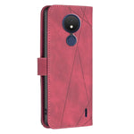 Custodia per telefono in pelle con struttura a rombo con fibbia magnetica, For Nokia C21