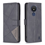 Custodia per telefono in pelle con struttura a rombo con fibbia magnetica, For Nokia C21