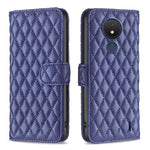 Custodia per telefono a conchiglia in pelle con portafoglio Diamond Lattice, For Nokia C21