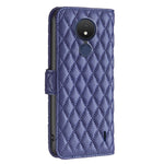 Custodia per telefono a conchiglia in pelle con portafoglio Diamond Lattice, For Nokia C21