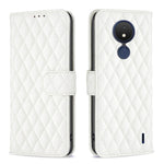Custodia per telefono a conchiglia in pelle con portafoglio Diamond Lattice, For Nokia C21