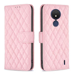 Custodia per telefono a conchiglia in pelle con portafoglio Diamond Lattice, For Nokia C21