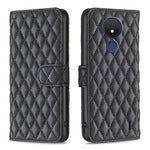 Custodia per telefono a conchiglia in pelle con portafoglio Diamond Lattice, For Nokia C21