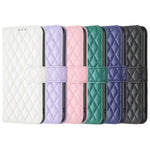 Custodia per telefono a conchiglia in pelle con portafoglio Diamond Lattice, For Nokia C21