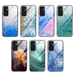 Custodia per telefono in vetro con motivo in marmo, For Samsung Galaxy A54 5G