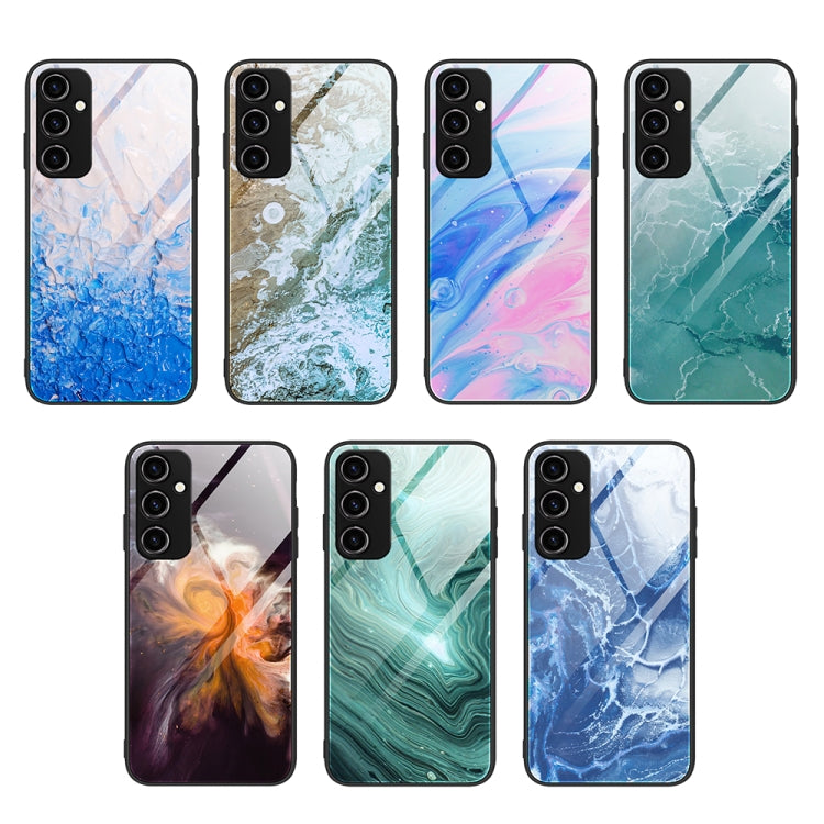 Custodia per telefono in vetro con motivo in marmo, For Samsung Galaxy A54 5G