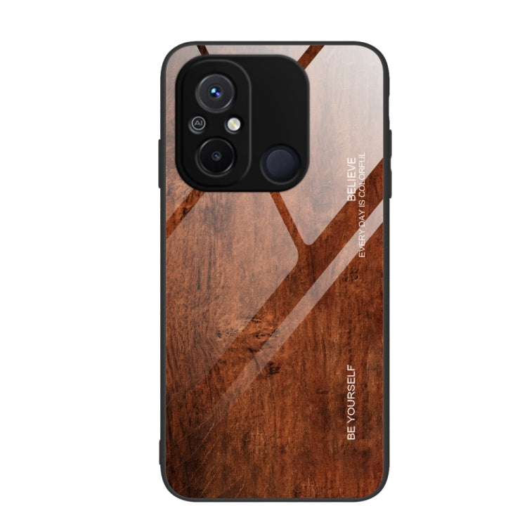 Custodia per telefono in vetro con venature del legno, For Xiaomi Redmi 12C, For Xiaomi Redmi K60/K60 Pro, For Xiaomi Redmi K60E, For Samsung Galaxy A04e