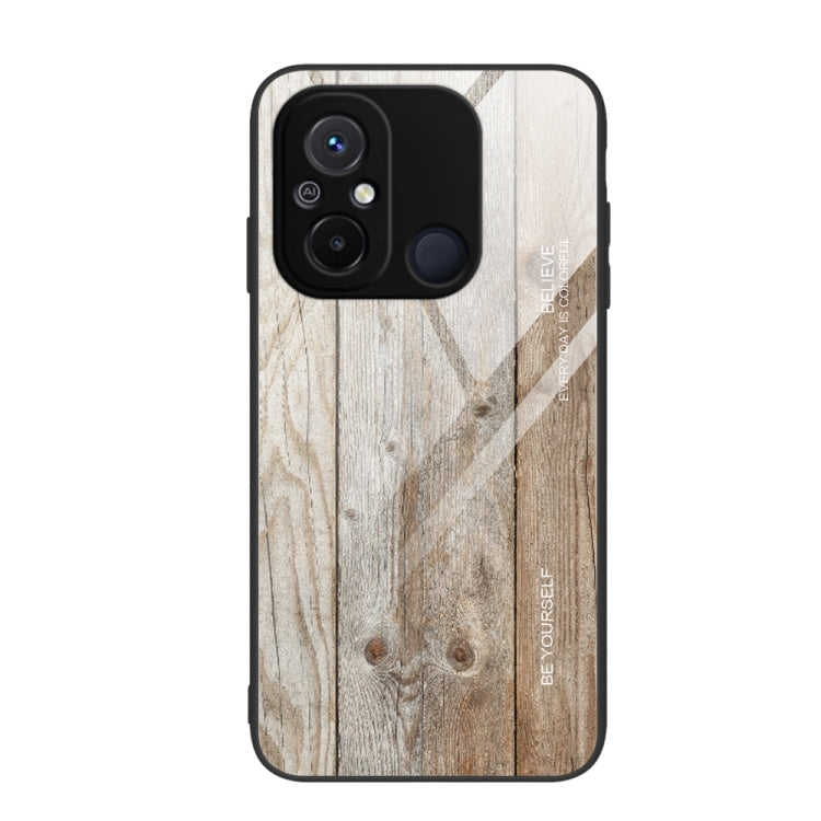 Custodia per telefono in vetro con venature del legno, For Xiaomi Redmi 12C, For Xiaomi Redmi K60/K60 Pro, For Xiaomi Redmi K60E, For Samsung Galaxy A04e