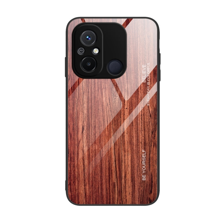 Custodia per telefono in vetro con venature del legno, For Xiaomi Redmi 12C, For Xiaomi Redmi K60/K60 Pro, For Xiaomi Redmi K60E, For Samsung Galaxy A04e