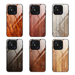 Custodia per telefono in vetro con venature del legno, For Xiaomi Redmi 12C, For Xiaomi Redmi K60/K60 Pro, For Xiaomi Redmi K60E, For Samsung Galaxy A04e