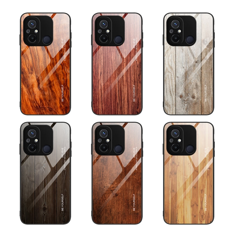 Custodia per telefono in vetro con venature del legno, For Xiaomi Redmi 12C, For Xiaomi Redmi K60/K60 Pro, For Xiaomi Redmi K60E, For Samsung Galaxy A04e