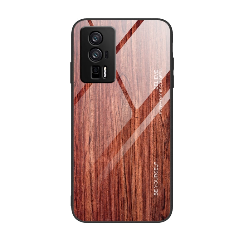 Custodia per telefono in vetro con venature del legno, For Xiaomi Redmi 12C, For Xiaomi Redmi K60/K60 Pro, For Xiaomi Redmi K60E, For Samsung Galaxy A04e