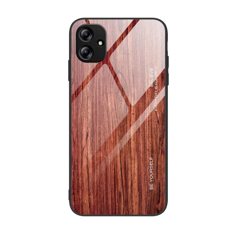 Custodia per telefono in vetro con venature del legno, For Xiaomi Redmi 12C, For Xiaomi Redmi K60/K60 Pro, For Xiaomi Redmi K60E, For Samsung Galaxy A04e