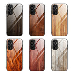 Custodia per telefono in vetro con venature del legno, For Samsung Galaxy A14 5G, For Samsung Galaxy A34 5G, For Samsung Galaxy A54 5G
