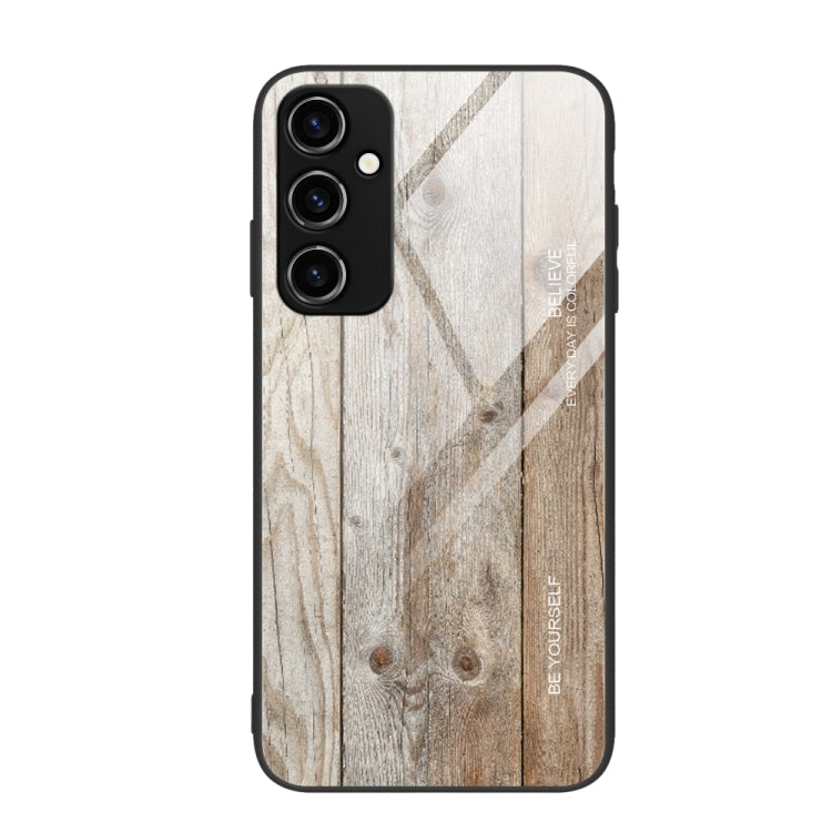 Custodia per telefono in vetro con venature del legno, For Samsung Galaxy A14 5G, For Samsung Galaxy A34 5G, For Samsung Galaxy A54 5G