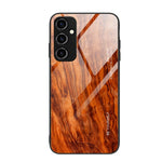Custodia per telefono in vetro con venature del legno, For Samsung Galaxy A14 5G, For Samsung Galaxy A34 5G, For Samsung Galaxy A54 5G
