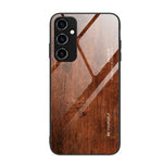 Custodia per telefono in vetro con venature del legno, For Samsung Galaxy A14 5G, For Samsung Galaxy A34 5G, For Samsung Galaxy A54 5G