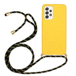 Materiale paglia di grano + custodia per telefono in TPU con cordino, For Samsung Galaxy A23, For Samsung Galaxy A22 5G