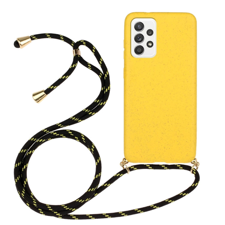 Materiale paglia di grano + custodia per telefono in TPU con cordino, For Samsung Galaxy A23, For Samsung Galaxy A22 5G
