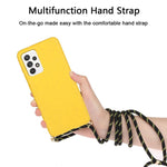 Materiale paglia di grano + custodia per telefono in TPU con cordino, For Samsung Galaxy A23, For Samsung Galaxy A22 5G
