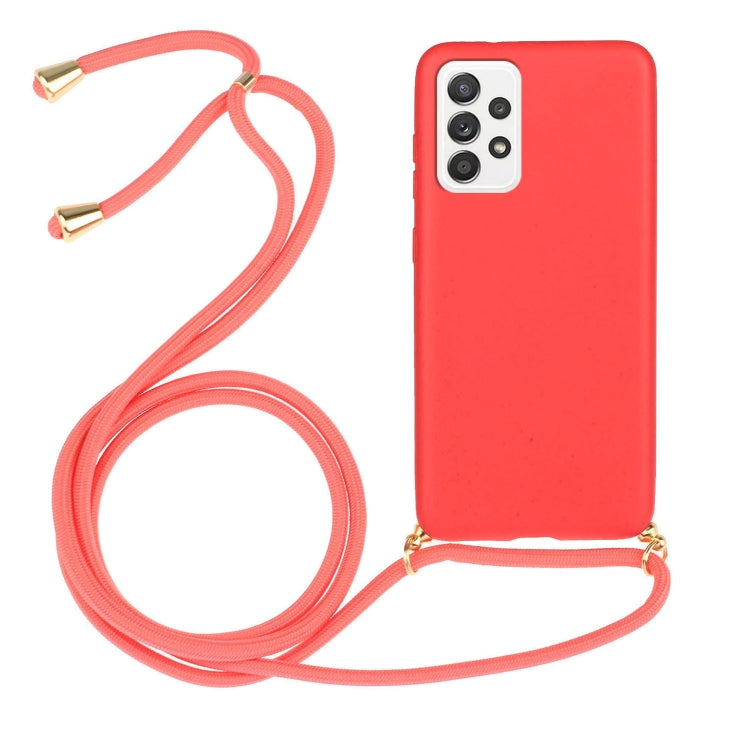 Materiale paglia di grano + custodia per telefono in TPU con cordino, For Samsung Galaxy A23, For Samsung Galaxy A22 5G