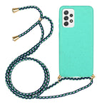 Materiale paglia di grano + custodia per telefono in TPU con cordino, For Samsung Galaxy A23, For Samsung Galaxy A22 5G