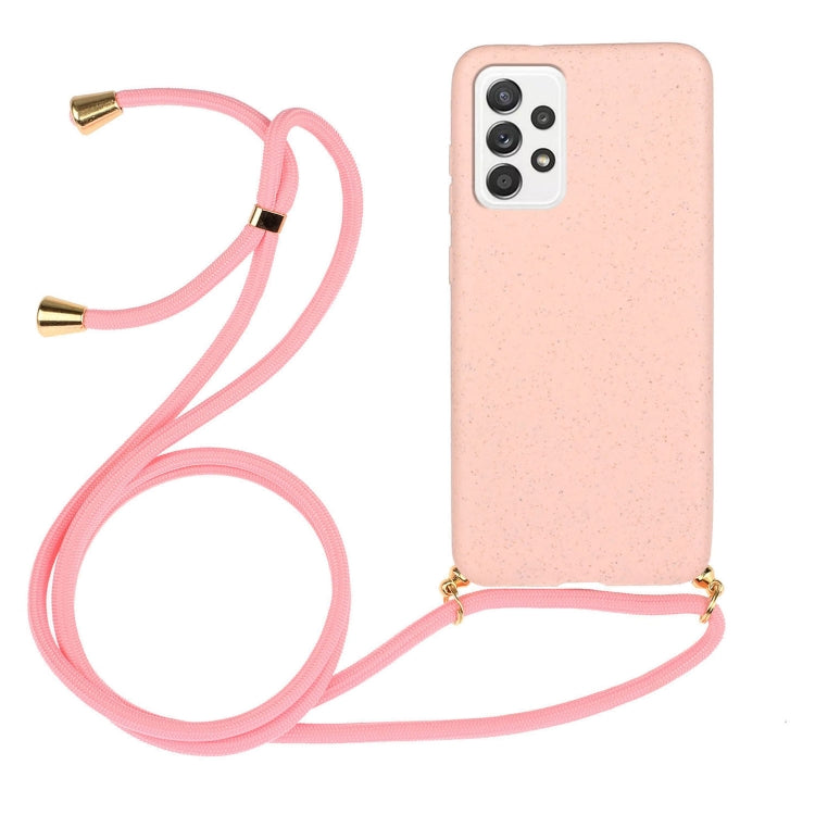 Materiale paglia di grano + custodia per telefono in TPU con cordino, For Samsung Galaxy A23, For Samsung Galaxy A22 5G