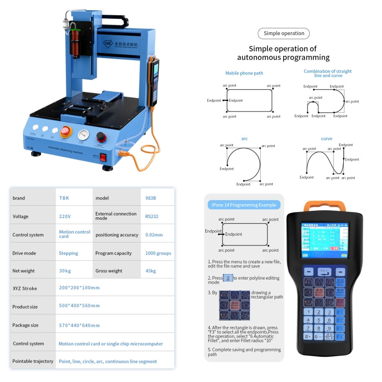 TBK 983B Dosatore Automatico Multifunzione per Colla UV