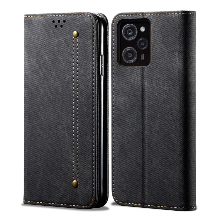 Custodia per telefono in pelle con texture denim, For Xiaomi Poco C50, For Xiaomi Poco X5 Pro 5G / Redmi Note 12 Pro Speed