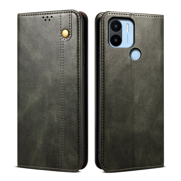 Custodia per telefono in pelle con trama di cavallo pazzo in cera d'olio, For Xiaomi Poco C50, For Xiaomi Poco X5 Pro 5G / Redmi Note 12 Pro Speed