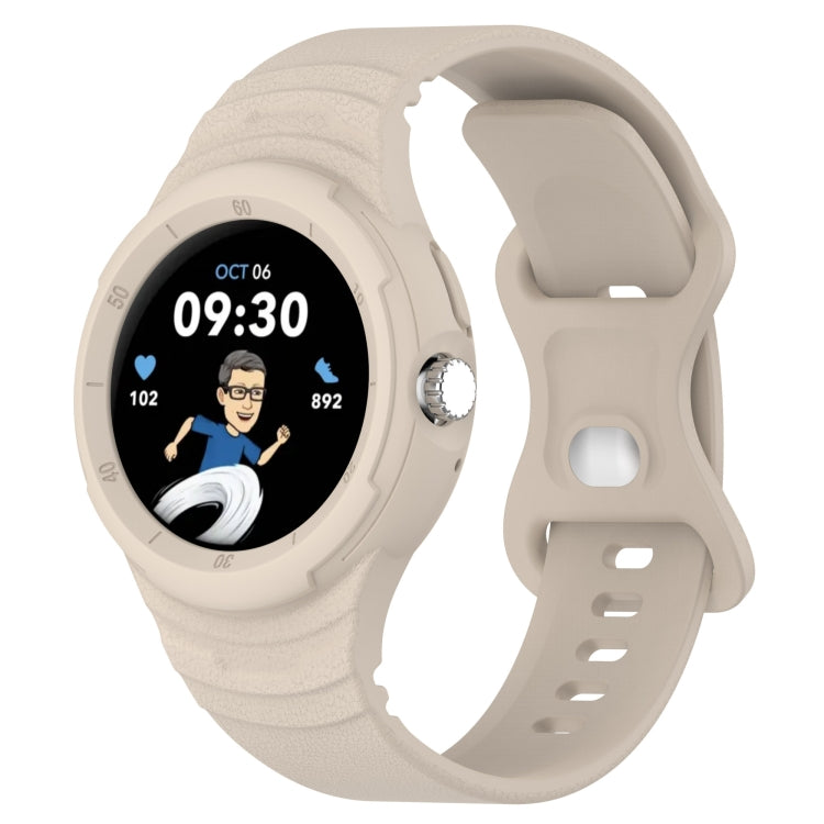 Cinturino integrato in silicone con texture in pelle, For Google Pixel Watch