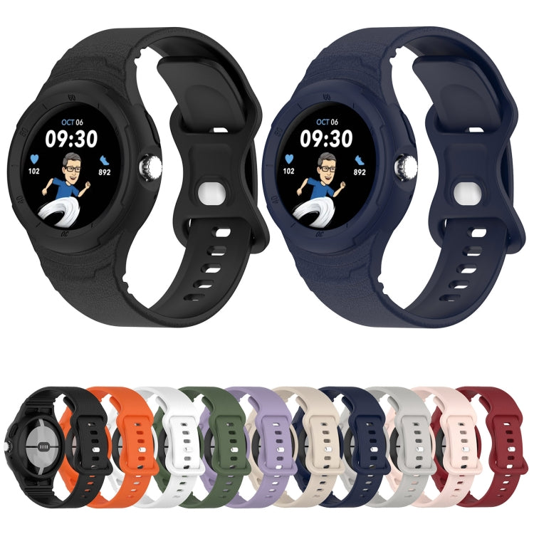 Cinturino integrato in silicone con texture in pelle, For Google Pixel Watch