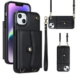 Custodia per telefono con slot per schede RFID con cordino lungo, For iPhone 14 / 13, For iPhone 14 Plus, For iPhone 14 Pro, For iPhone 14 Pro Max