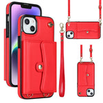 Custodia per telefono con slot per schede RFID con cordino lungo, For iPhone 14 / 13, For iPhone 14 Plus, For iPhone 14 Pro, For iPhone 14 Pro Max