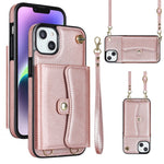Custodia per telefono con slot per schede RFID con cordino lungo, For iPhone 14 / 13, For iPhone 14 Plus, For iPhone 14 Pro, For iPhone 14 Pro Max