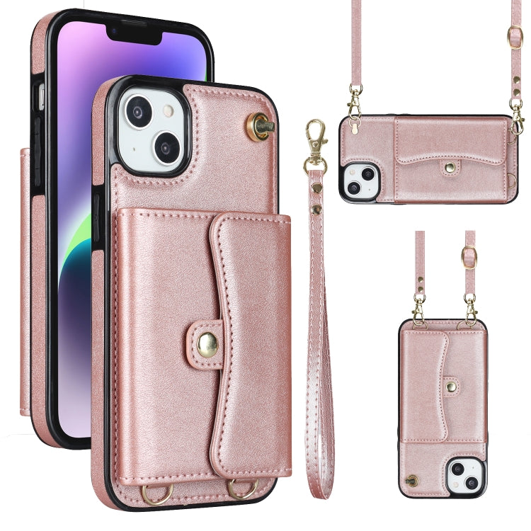 Custodia per telefono con slot per schede RFID con cordino lungo, For iPhone 14 / 13, For iPhone 14 Plus, For iPhone 14 Pro, For iPhone 14 Pro Max