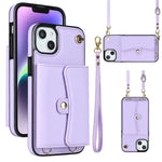 Custodia per telefono con slot per schede RFID con cordino lungo, For iPhone 14 / 13, For iPhone 14 Plus, For iPhone 14 Pro, For iPhone 14 Pro Max