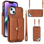 Custodia per telefono con slot per schede RFID con cordino lungo, For iPhone 14 / 13, For iPhone 14 Plus, For iPhone 14 Pro, For iPhone 14 Pro Max
