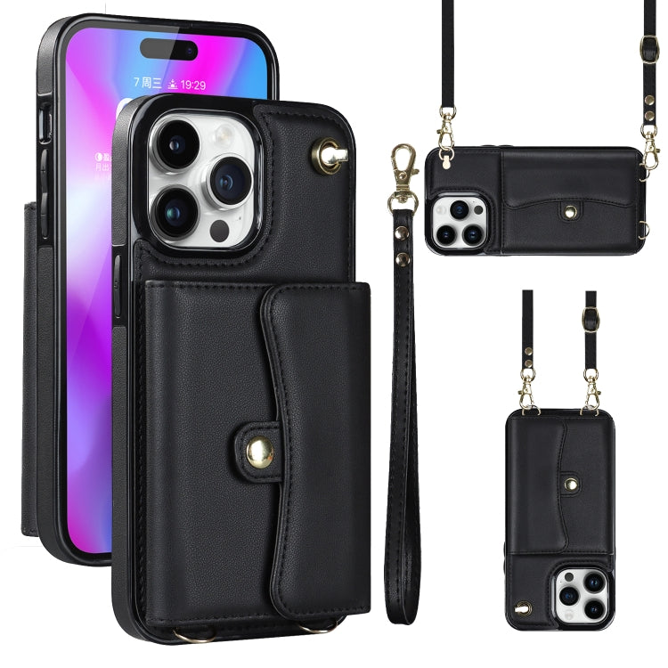 Custodia per telefono con slot per schede RFID con cordino lungo, For iPhone 14 / 13, For iPhone 14 Plus, For iPhone 14 Pro, For iPhone 14 Pro Max