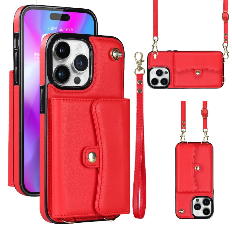 Custodia per telefono con slot per schede RFID con cordino lungo, For iPhone 14 / 13, For iPhone 14 Plus, For iPhone 14 Pro, For iPhone 14 Pro Max
