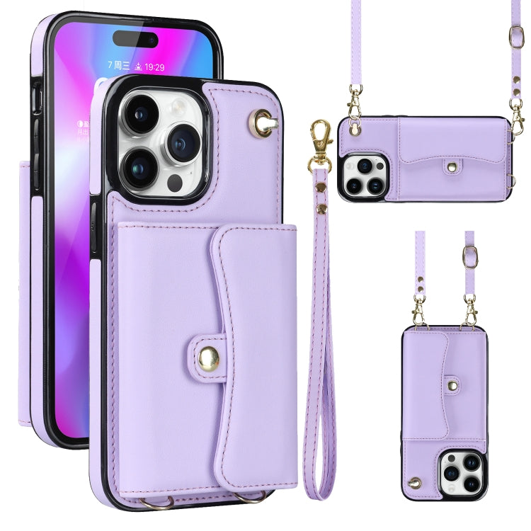 Custodia per telefono con slot per schede RFID con cordino lungo, For iPhone 14 / 13, For iPhone 14 Plus, For iPhone 14 Pro, For iPhone 14 Pro Max