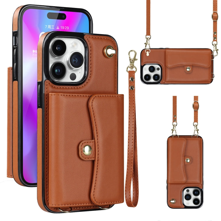 Custodia per telefono con slot per schede RFID con cordino lungo, For iPhone 14 / 13, For iPhone 14 Plus, For iPhone 14 Pro, For iPhone 14 Pro Max