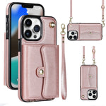 Custodia per telefono con slot per schede RFID con cordino lungo, For iPhone 13 Pro Max, For iPhone 12, For iPhone 12 Pro, For iPhone 12 Pro Max