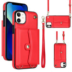Custodia per telefono con slot per schede RFID con cordino lungo, For iPhone 13 Pro Max, For iPhone 12, For iPhone 12 Pro, For iPhone 12 Pro Max