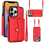 Custodia per telefono con slot per schede RFID con cordino lungo, For iPhone 13 Pro Max, For iPhone 12, For iPhone 12 Pro, For iPhone 12 Pro Max