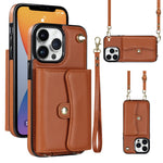 Custodia per telefono con slot per schede RFID con cordino lungo, For iPhone 13 Pro Max, For iPhone 12, For iPhone 12 Pro, For iPhone 12 Pro Max