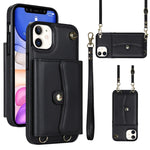 Custodia per telefono con slot per schede RFID con cordino lungo, For iPhone 11, For iPhone 11 Pro, For iPhone 11 Pro Max, For iPhone X / XS