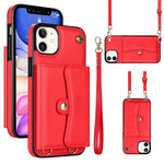 Custodia per telefono con slot per schede RFID con cordino lungo, For iPhone 11, For iPhone 11 Pro, For iPhone 11 Pro Max, For iPhone X / XS