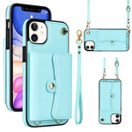 Custodia per telefono con slot per schede RFID con cordino lungo, For iPhone 11, For iPhone 11 Pro, For iPhone 11 Pro Max, For iPhone X / XS