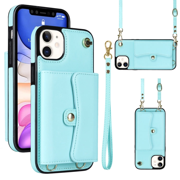 Custodia per telefono con slot per schede RFID con cordino lungo, For iPhone 11, For iPhone 11 Pro, For iPhone 11 Pro Max, For iPhone X / XS